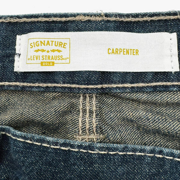 LEVI'S Men's‎ 44X32 Blue Jeans Gold Signature Carpenter Baggy y2k 90s Vintage - Picture 5 of 11